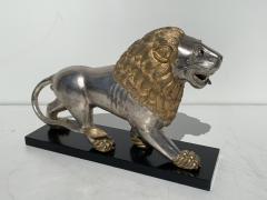 Pair of Silvered Brass Lion Sculptures Bookends - 937815