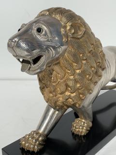 Pair of Silvered Brass Lion Sculptures Bookends - 937822