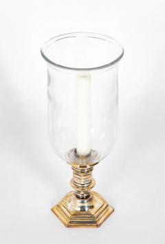 Pair of Silvered Photophores with Hurricane Shades - 3545406