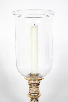 Pair of Silvered Photophores with Hurricane Shades - 3545425