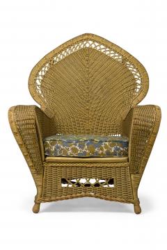 Pair of Similar Art Deco Gold Painted Paper Cord Wicker Armchairs - 4169458