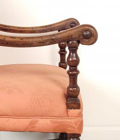 Pair of Similar Baroque Upholstered Armchairs in Walnut Italy Early 18th Cent  - 4468385