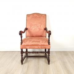 Pair of Similar Baroque Upholstered Armchairs in Walnut Italy Early 18th Cent  - 4468391