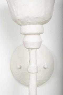 Pair of Single Arm White Plaster Sconces - 4336417