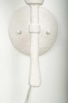 Pair of Single Arm White Plaster Sconces - 4336418