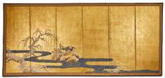 Pair of Six Panel Japanese Screens Early Snow - 3754730