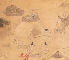 Pair of Six Panel Screens Whale Hunting and Harvesting - 4203071