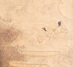 Pair of Six Panel Screens Whale Hunting and Harvesting - 4203082