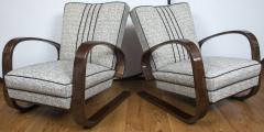 Pair of Sleek Mid Century Halabala Style Lounge Chairs - 925068