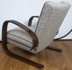 Pair of Sleek Mid Century Halabala Style Lounge Chairs - 925069