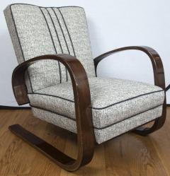 Pair of Sleek Mid Century Halabala Style Lounge Chairs - 925070