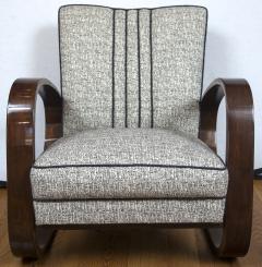 Pair of Sleek Mid Century Halabala Style Lounge Chairs - 925073