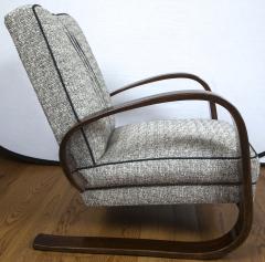 Pair of Sleek Mid Century Halabala Style Lounge Chairs - 925074