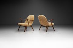 Pair of Slipper Chairs Upholstered in Sheepskin Europe 1960s - 3717548