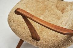 Pair of Slipper Chairs Upholstered in Sheepskin Europe 1960s - 3717552