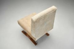 Pair of Slipper Chairs in Off White Ponyskin Europe 1960s - 4387056