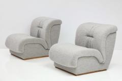 Pair of Slipper Lounge Chairs in Grey Boucle by Doimo Salotti Italy circa 1970 - 2600669