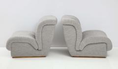 Pair of Slipper Lounge Chairs in Grey Boucle by Doimo Salotti Italy circa 1970 - 2600671