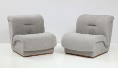 Pair of Slipper Lounge Chairs in Grey Boucle by Doimo Salotti Italy circa 1970 - 2600672