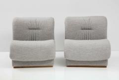 Pair of Slipper Lounge Chairs in Grey Boucle by Doimo Salotti Italy circa 1970 - 2600674