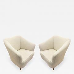 Pair of Sloping Italian Mid Century Club Chairs - 2326368