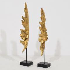 Pair of Small 19th Century Italian Carved Giltwood Baroque Style Ornaments - 4119344