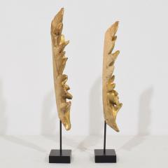 Pair of Small 19th Century Italian Carved Giltwood Baroque Style Ornaments - 4119346