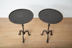 Pair of Small Black Iron Side or Drink Tables - 4374942
