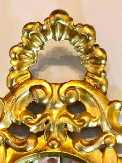 Pair of Small Giltwood Italian Rococo Style Wall Mirrors - 1296429