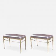 Pair of Small Modernist Brass Benches - 892209