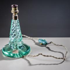 Pair of Small Table Lamps with Glass Base by Seguso Vetri d Arte Italy 1940s - 4435955