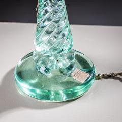 Pair of Small Table Lamps with Glass Base by Seguso Vetri d Arte Italy 1940s - 4435956