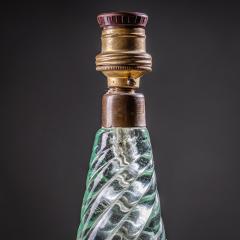 Pair of Small Table Lamps with Glass Base by Seguso Vetri d Arte Italy 1940s - 4435957