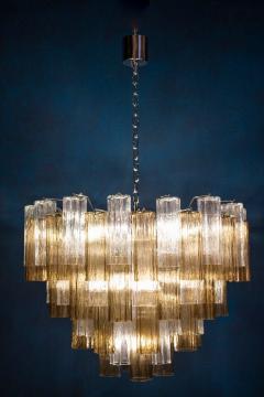 Pair of Smoke and Clear Murano Glass Tronchi Chandelier or Ceiling Light - 2070888