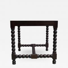 Pair of Sober Modern Neoclassical Carved Wood Stacked Ball Benches Stools - 1832967