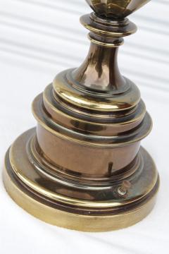 Pair of Solid Brass 12 Sided Trophy Urn Lamp - 4157870