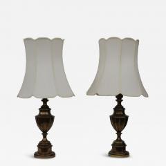 Pair of Solid Brass 12 Sided Trophy Urn Lamp - 4160487