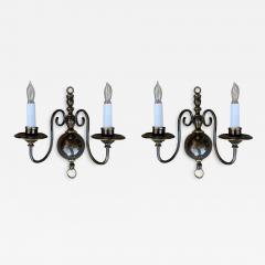 Pair of Solid Brass Sconces by Feldman Lighting circa 1970 - 2769709