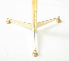 Pair of Solid Brass and Clear Glass Tripod Martini Side Tables Italy - 2737483