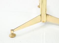 Pair of Solid Brass and Clear Glass Tripod Martini Side Tables Italy - 2737487