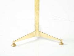 Pair of Solid Brass and Clear Glass Tripod Martini Side Tables Italy - 2737490