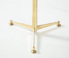 Pair of Solid Brass and Smoked Bronze Glass Tripod Martini Side Tables Italy - 2737519