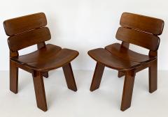 Pair of Solid Oak French Constructivist Occasional Lounge Chairs - 1360363