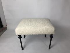 Pair of Sorgue Stools By Bourgeois Boheme Atelier White Cashmere Cushions - 926035