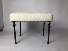 Pair of Sorgue Stools By Bourgeois Boheme Atelier White Cashmere Cushions - 926068