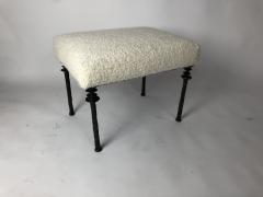 Pair of Sorgue Stools By Bourgeois Boheme Atelier White Cashmere Cushions - 926069