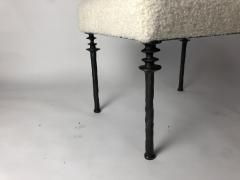 Pair of Sorgue Stools By Bourgeois Boheme Atelier White Cashmere Cushions - 926071