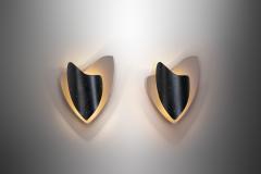 Pair of Space Age Metal Wall Lamps The Netherlands 1950s - 3893772