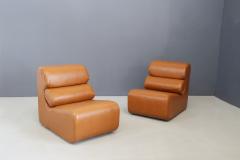 Pair of Space Age armchair in semi skin brown 1970s - 1486039