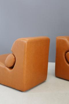 Pair of Space Age armchair in semi skin brown 1970s - 1486047